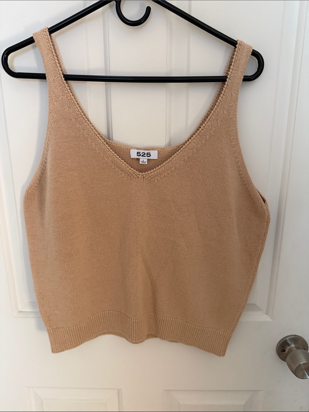 525 America Women's Knit V-Neck Tank in Camel Sz L - Picture 1 of 9